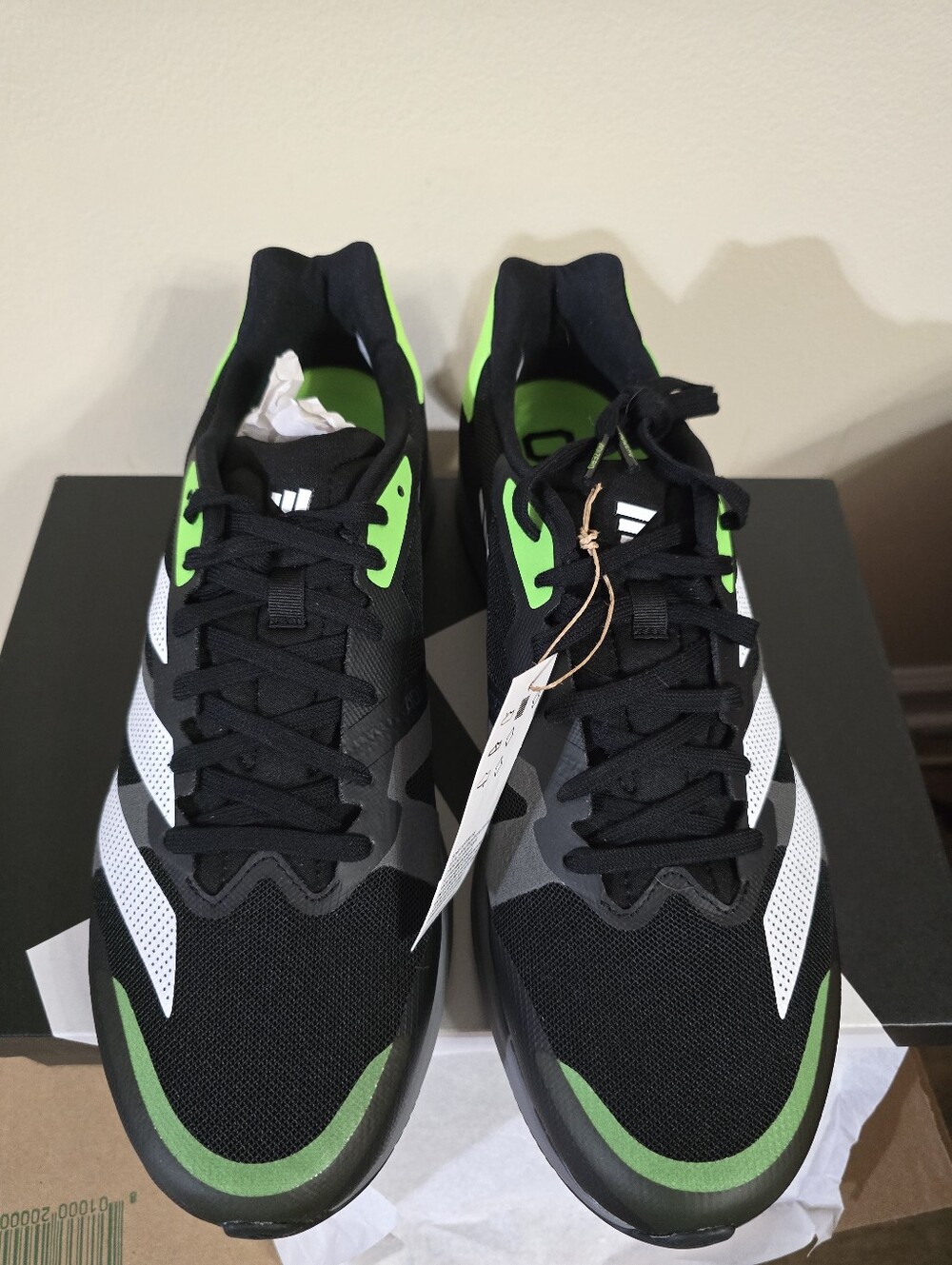 adidas Black Sneakers with Neon Green Accents